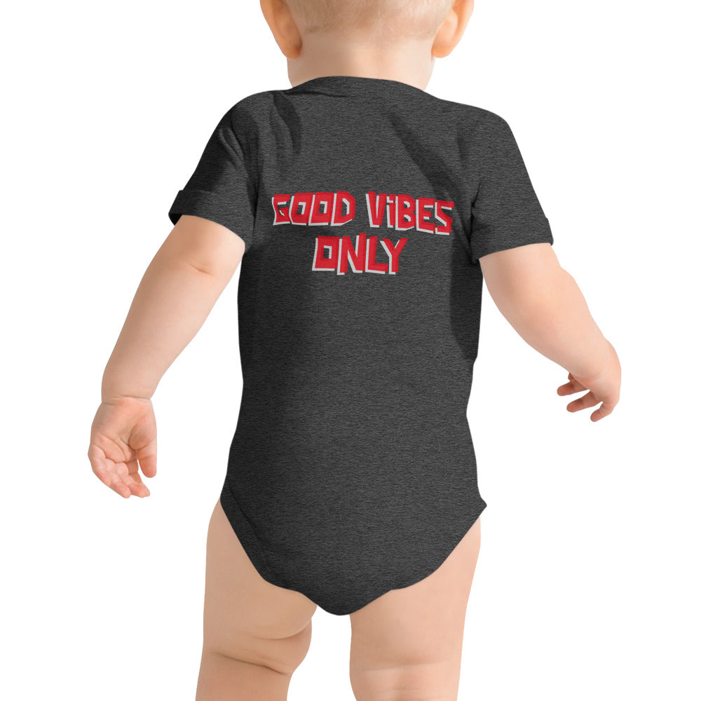 Good vibes only - Baby short sleeve one piece (back print)