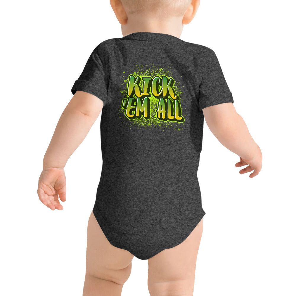 Kick'em all - Baby short sleeve one piece (back print)