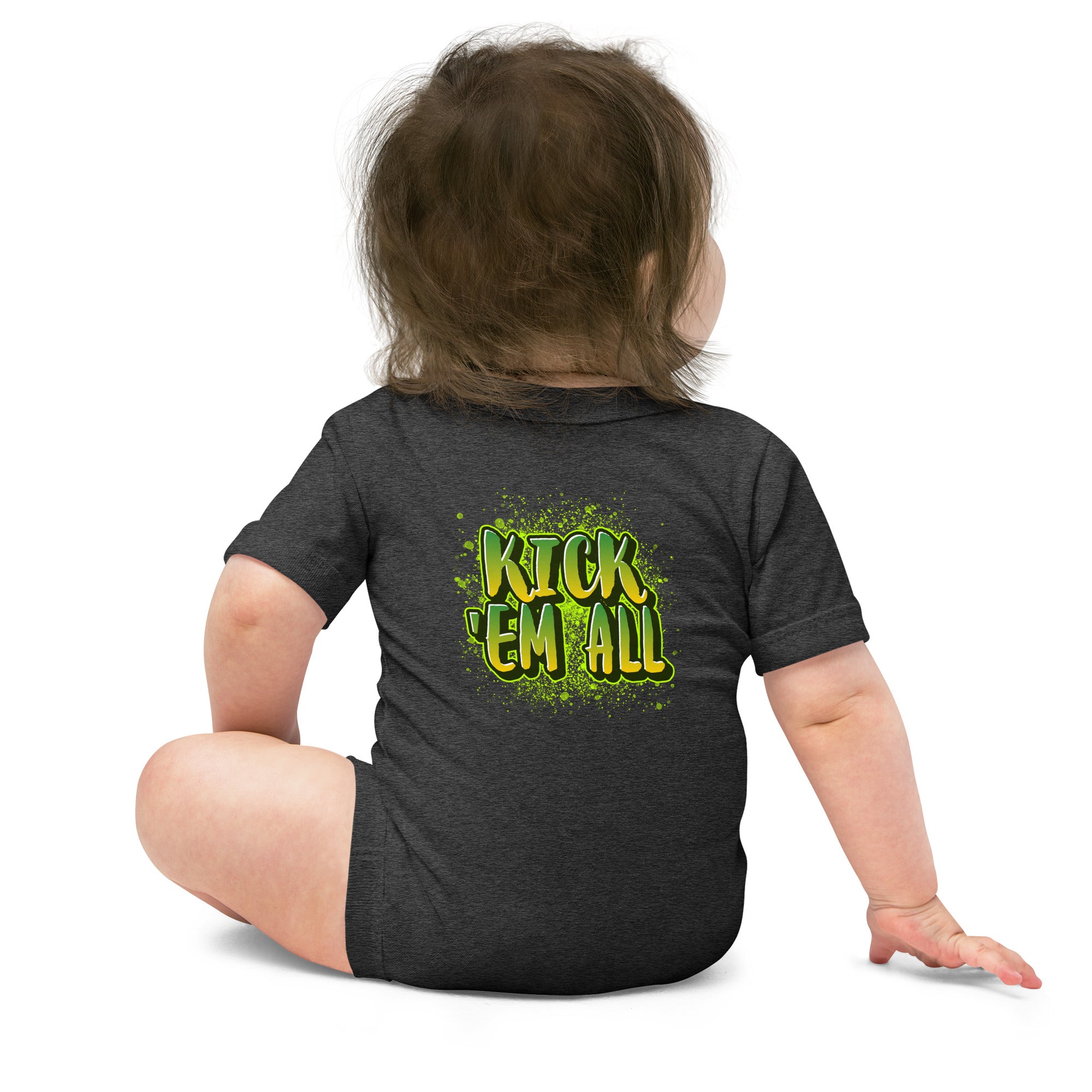 Kick'em all - Baby short sleeve one piece (back print)