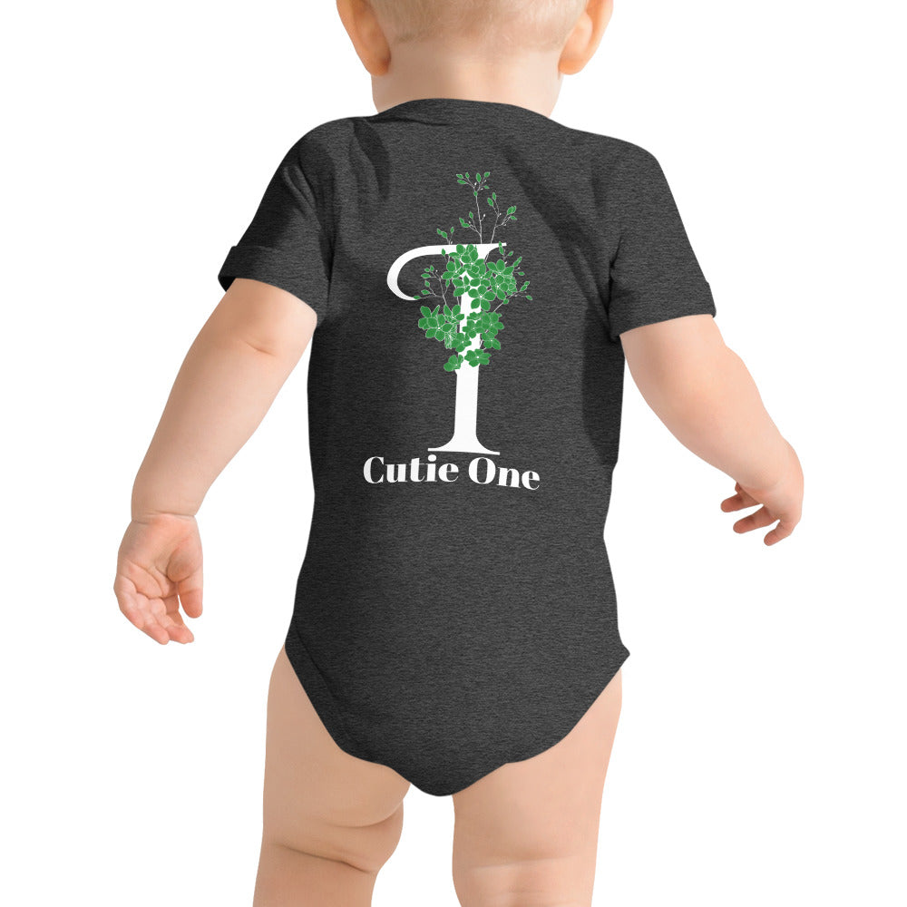 Cutie One - Baby short sleeve one piece (back print)