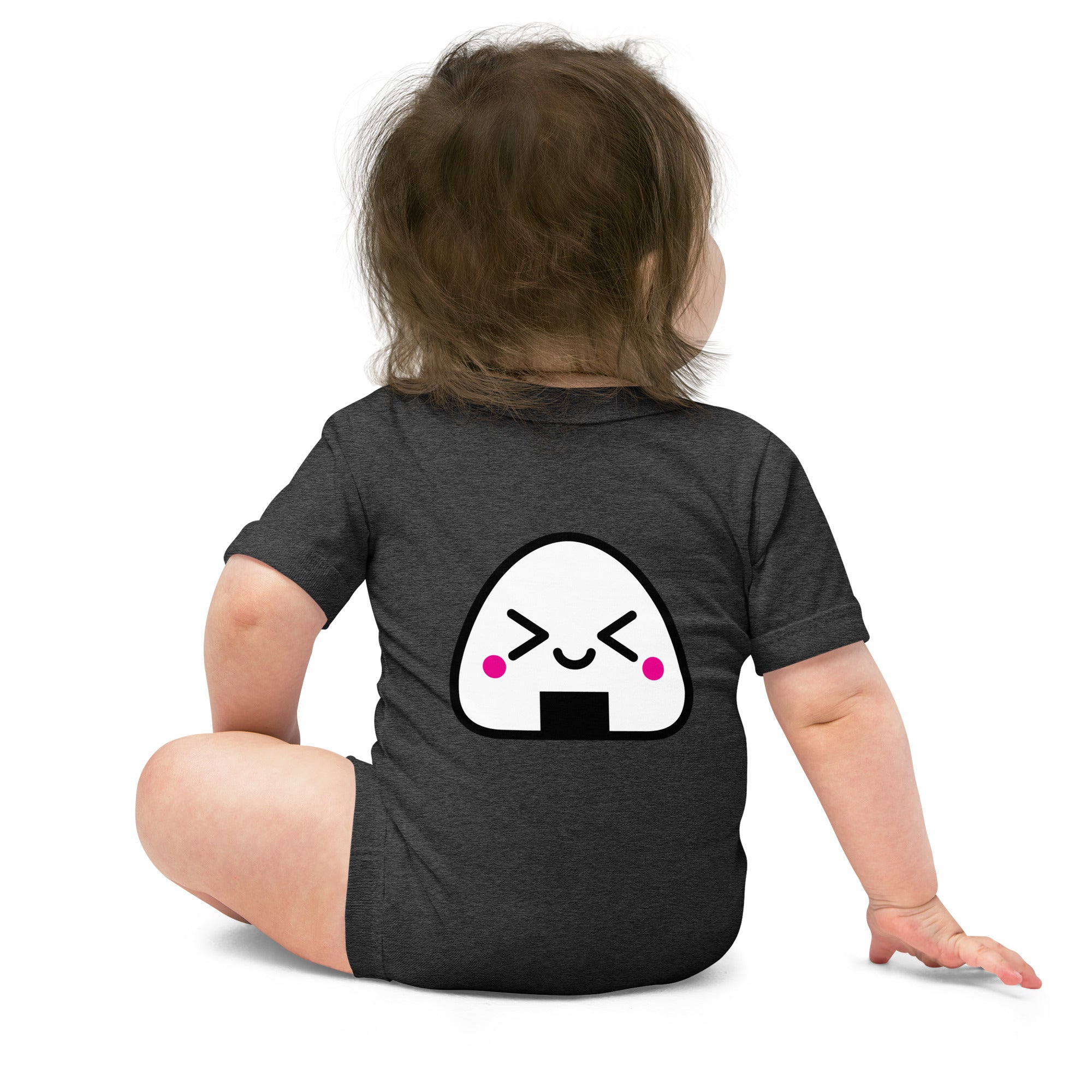 Kawaii Onigiri - Baby short sleeve one piece (back print)