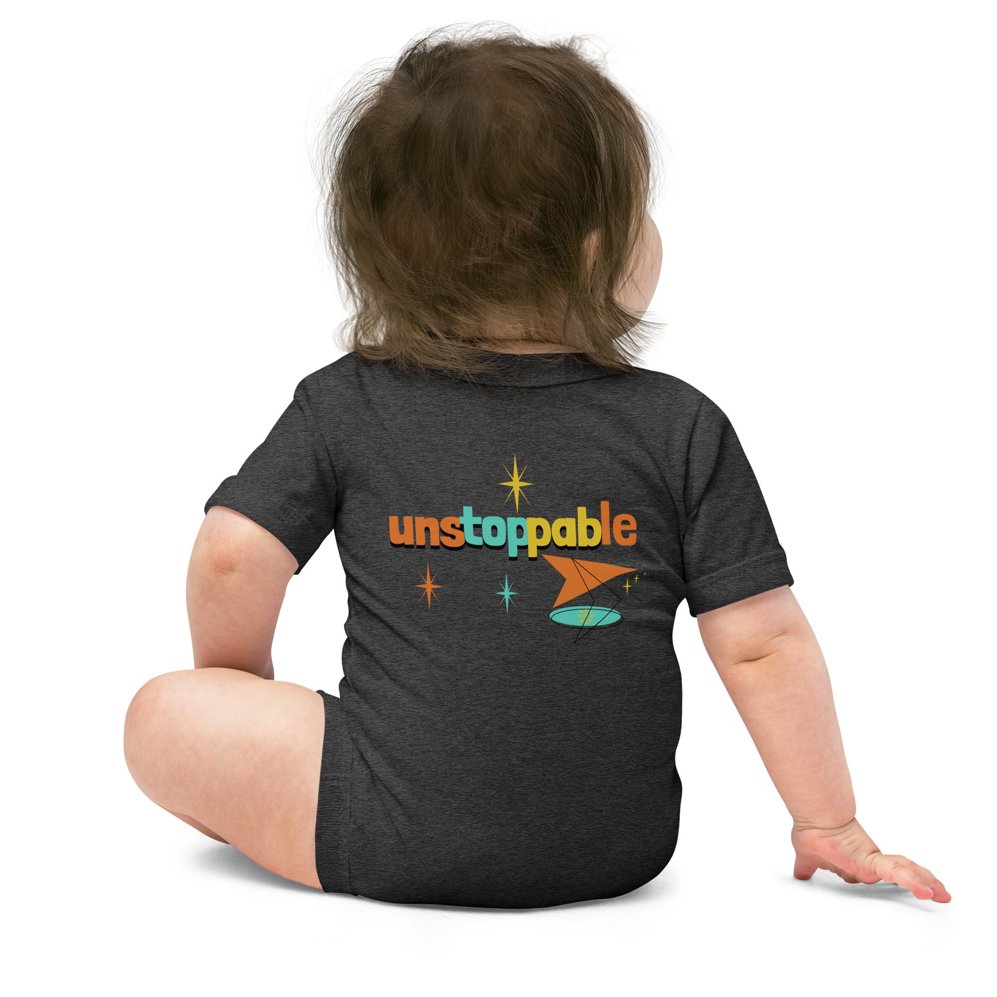 Unstoppable - Baby short sleeve one piece (back print)