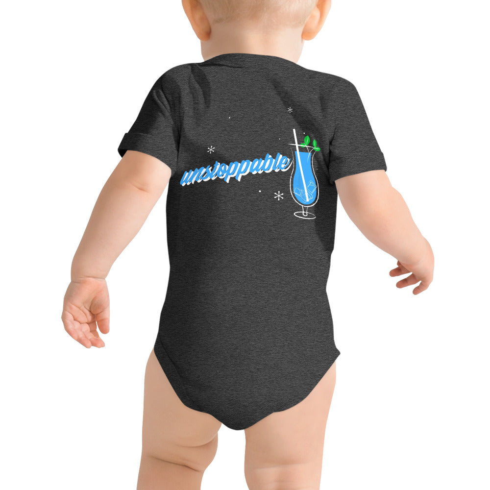 Unstoppable V - Baby short sleeve one piece (back print)