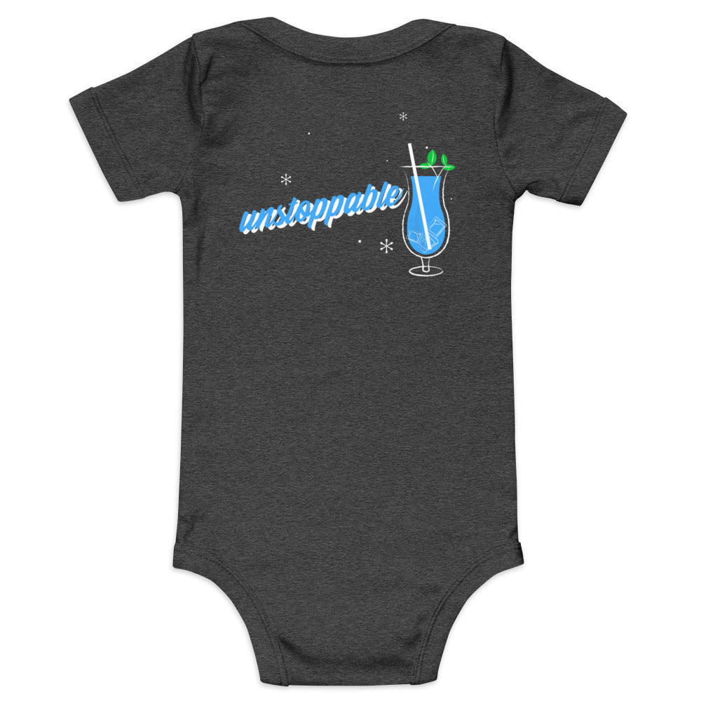 Unstoppable V - Baby short sleeve one piece (back print)