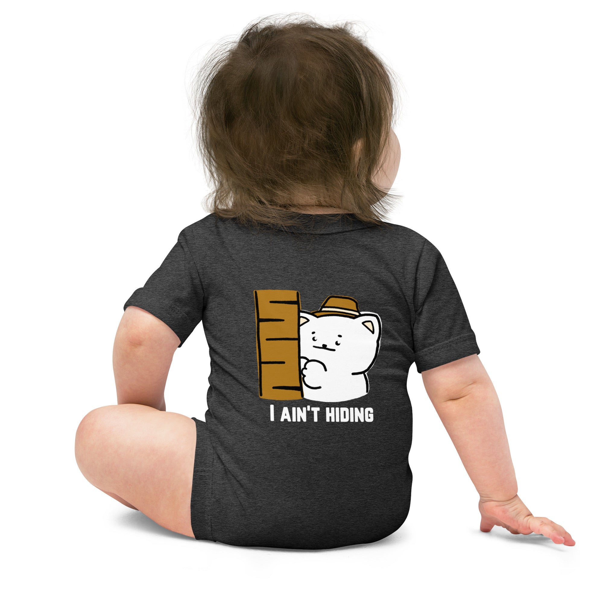 I ain't hiding - Baby short sleeve one piece (back print)