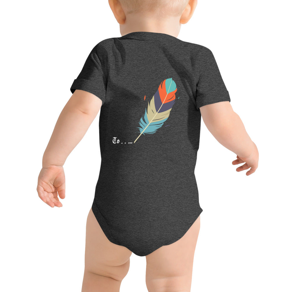 Feathers inspiration V2 - Baby short sleeve one piece (back print)