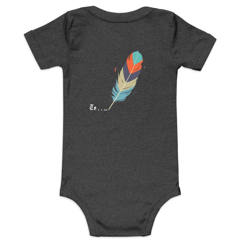 Feathers inspiration V2 - Baby short sleeve one piece (back print)