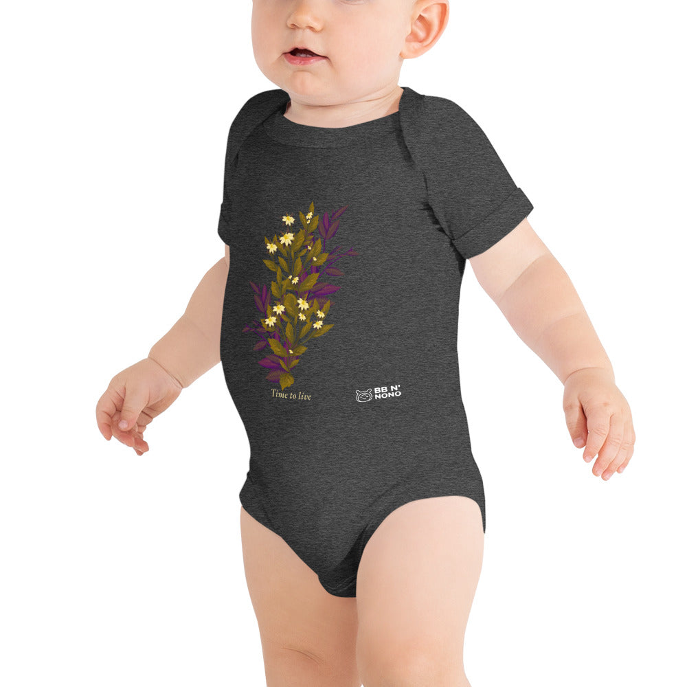 botanical illustration - Baby short sleeve one piece