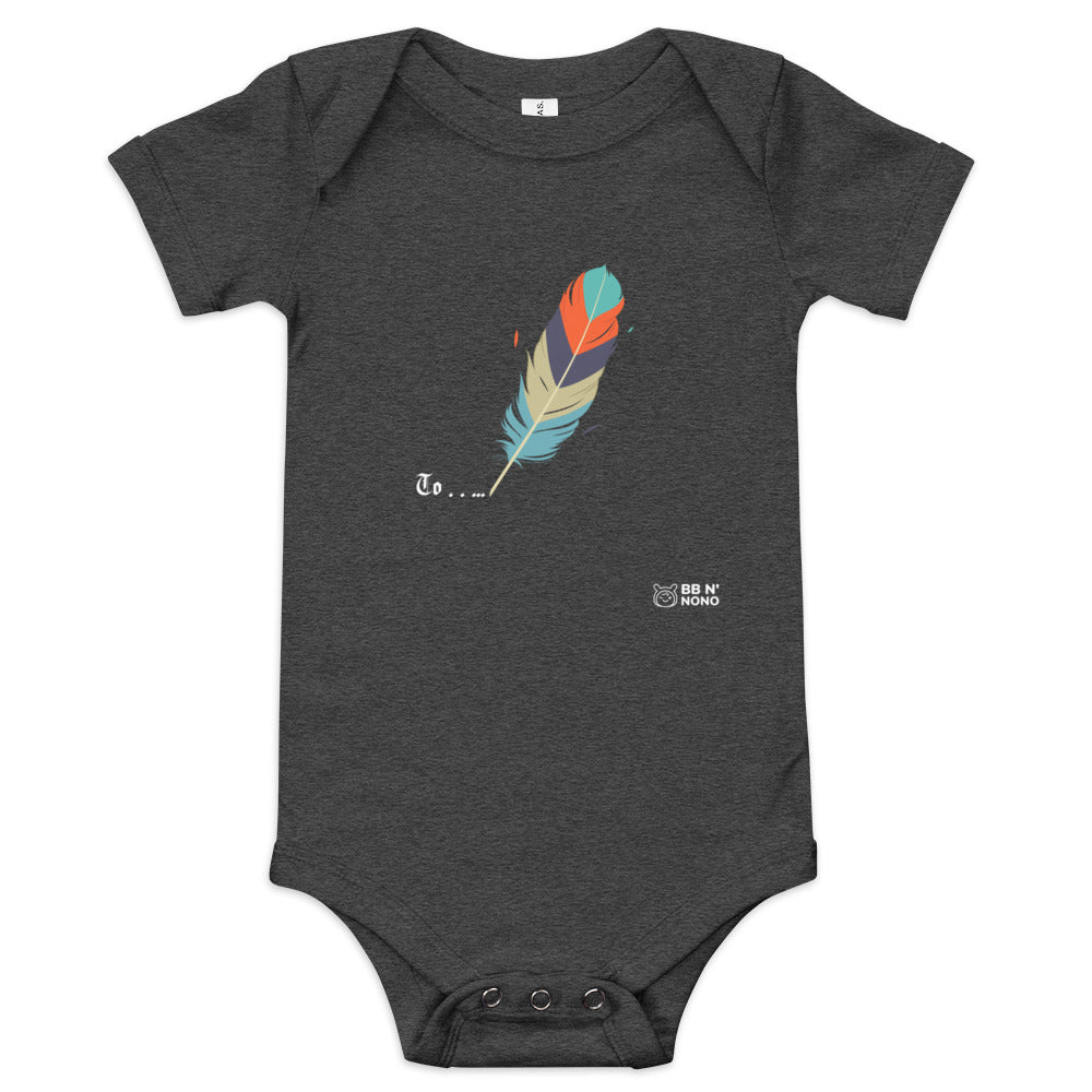 Feathers inspiration V2 - Baby short sleeve one piece