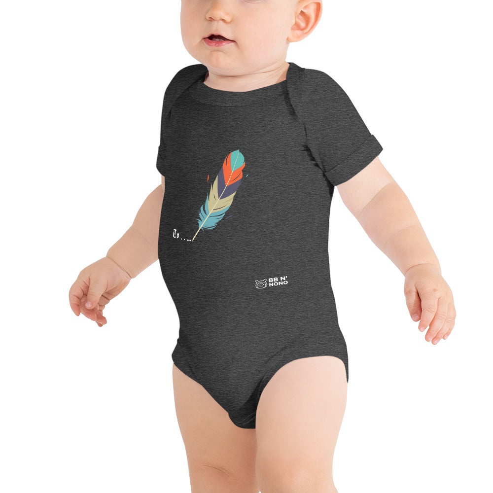 Feathers inspiration V2 - Baby short sleeve one piece