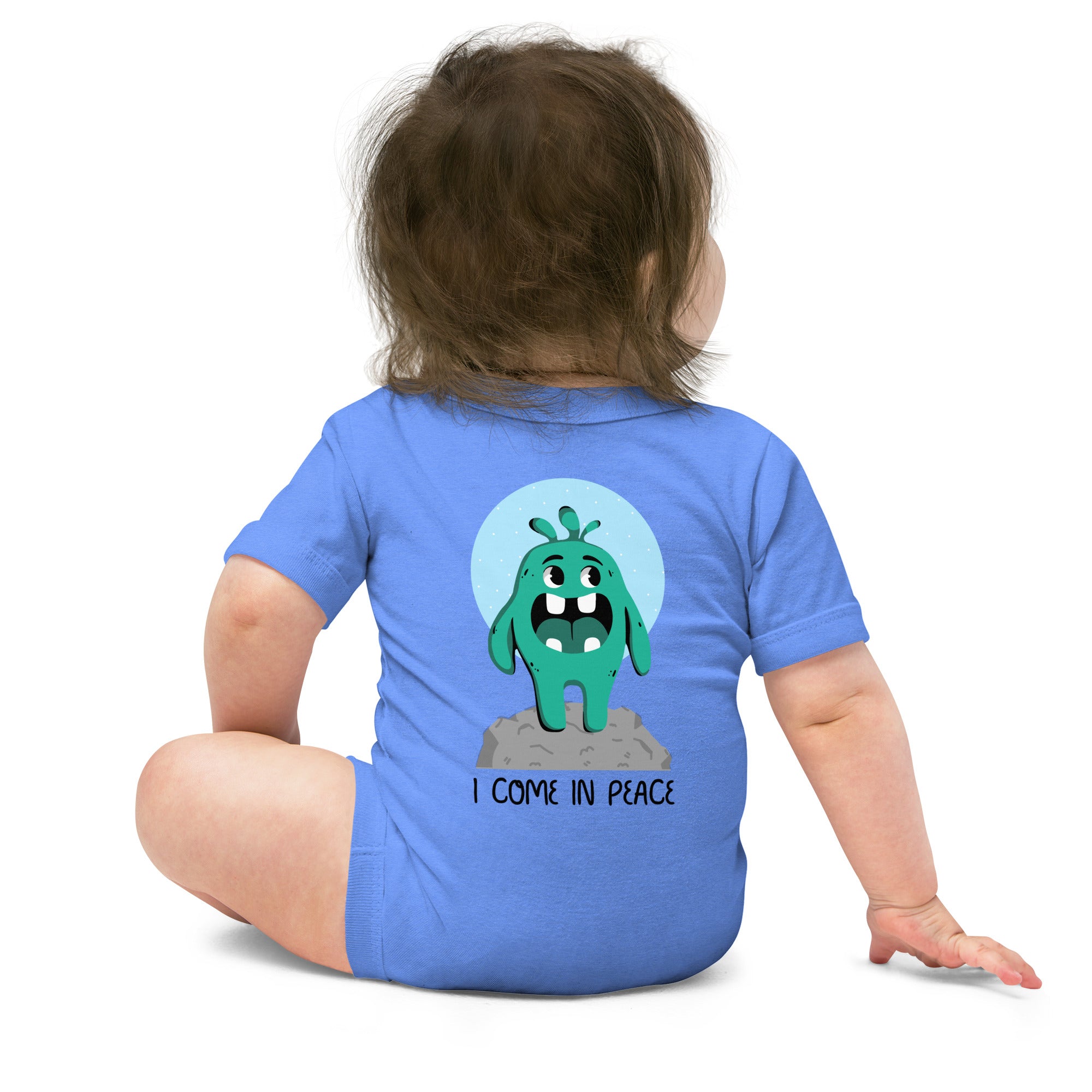 V Cute monster - Baby short sleeve one piece (back print)