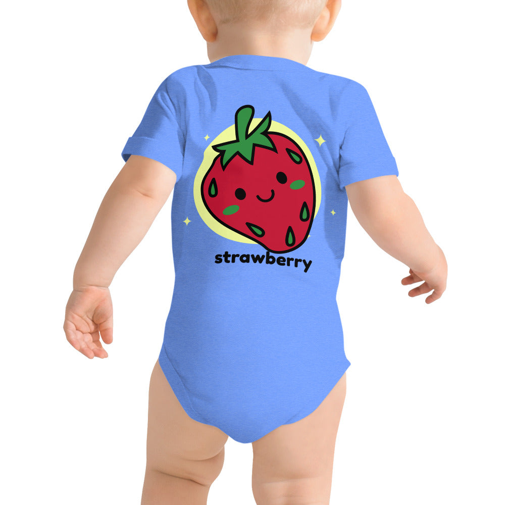 Strawberry - Baby short sleeve one piece (back print)