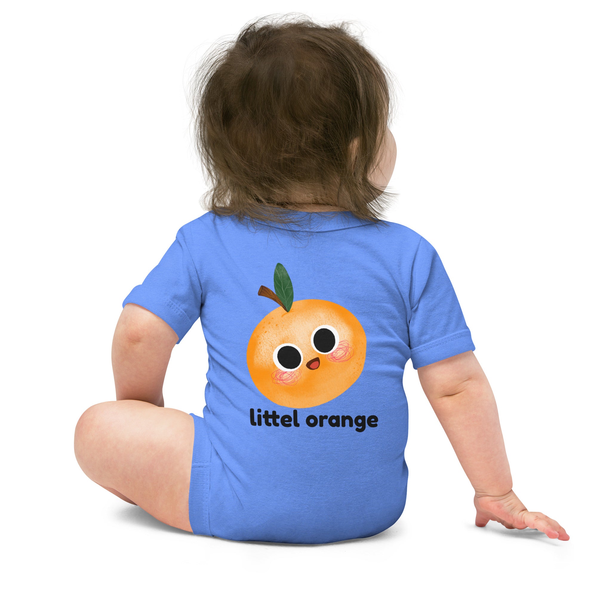 Little orange - Baby short sleeve one piece (back print)