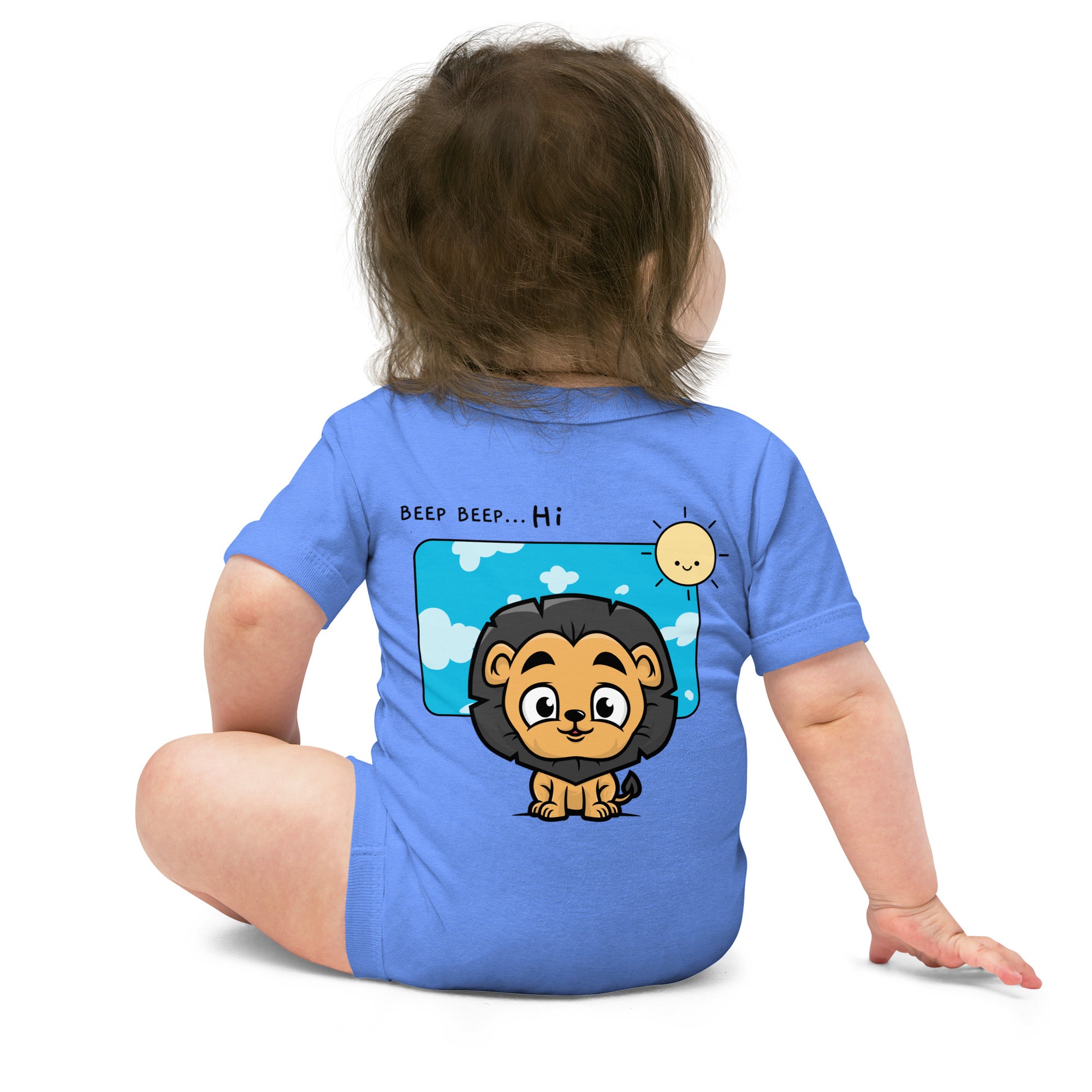 Lit Lion - Baby short sleeve one piece (back print)