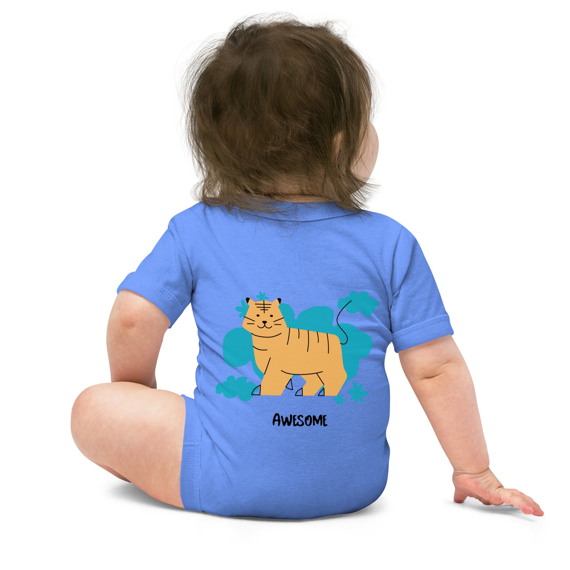 Awesome tiger - Baby short sleeve one piece (back print)