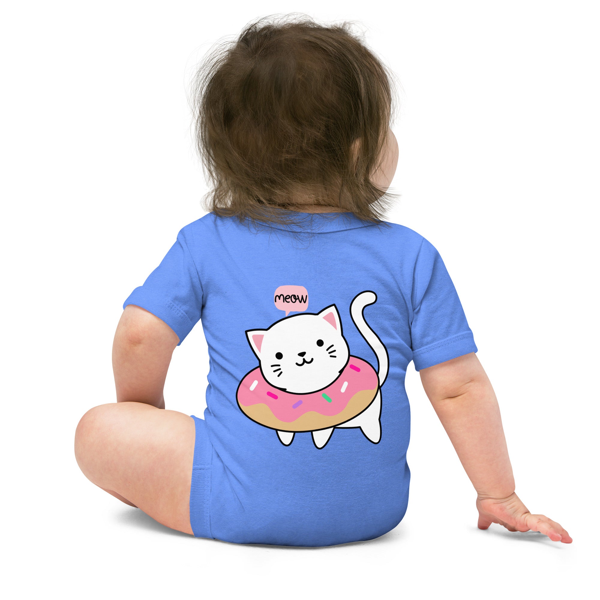 Meow v2 - Baby short sleeve one piece (back print)