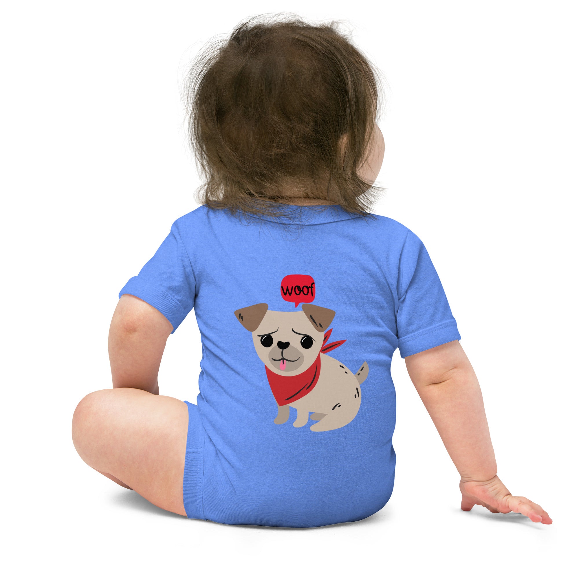 Woof v2 - Baby short sleeve one piece (back print)