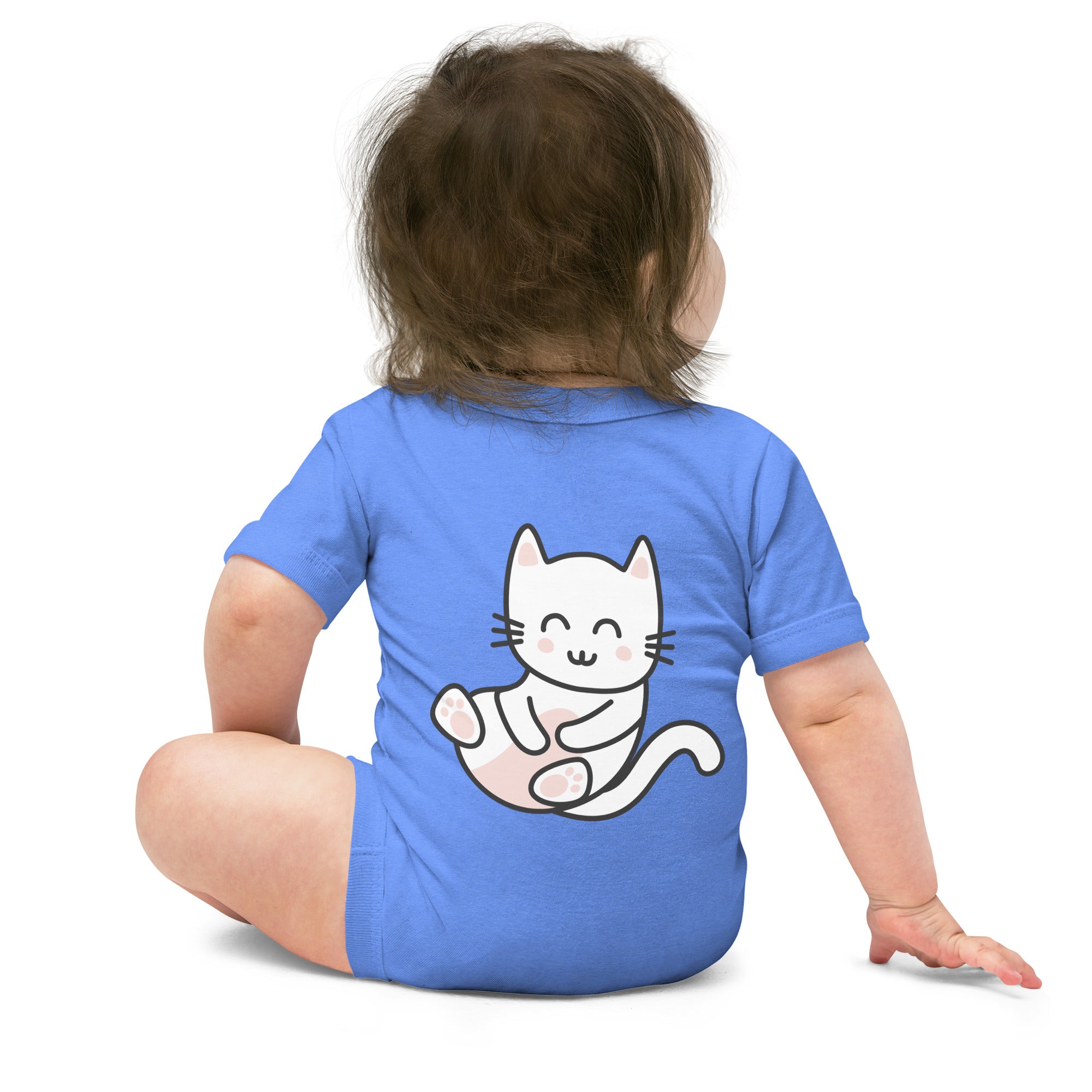 Meow V3 - Baby short sleeve one piece (back print)