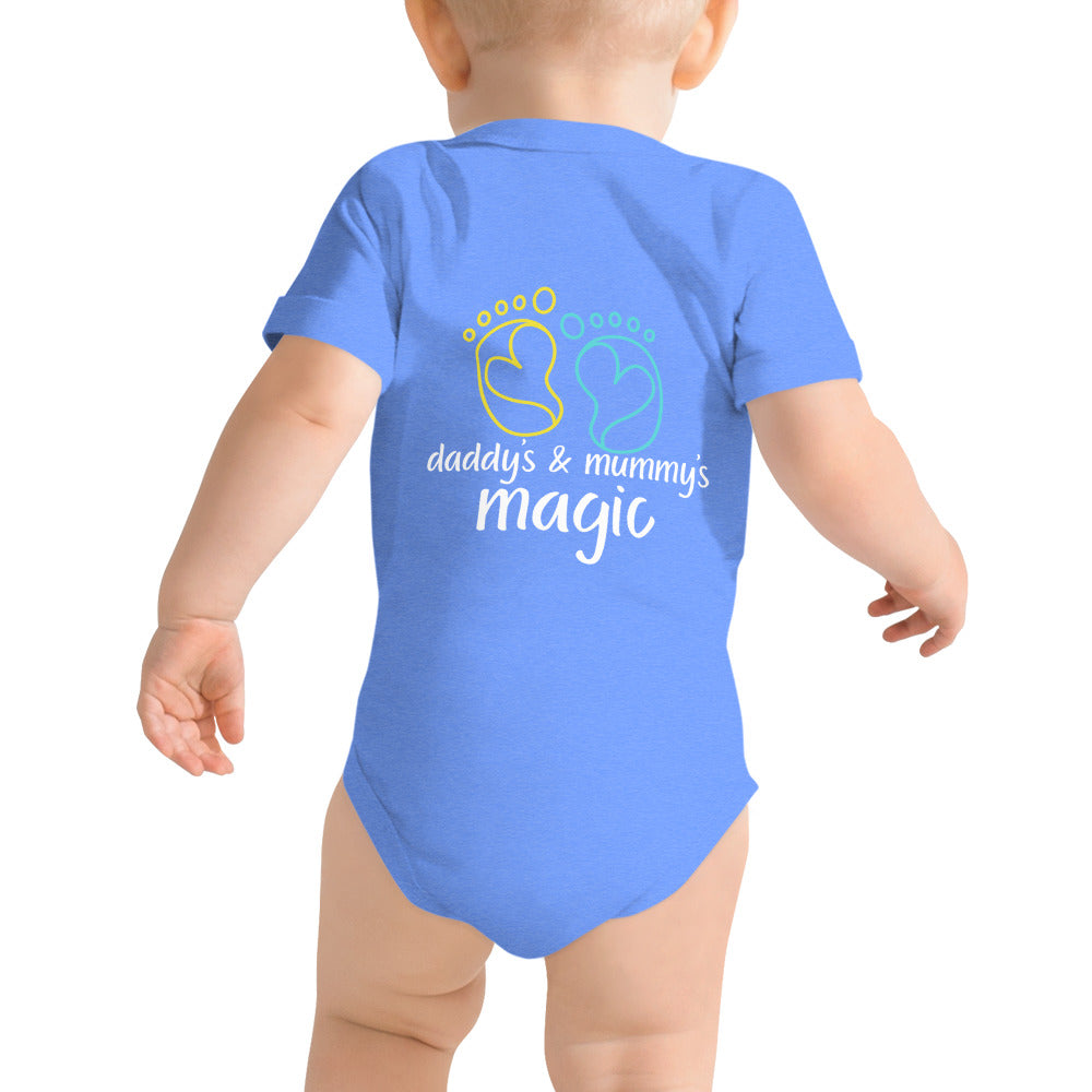 Daddy & Mummy's Magic - Baby short sleeve one piece (back print)