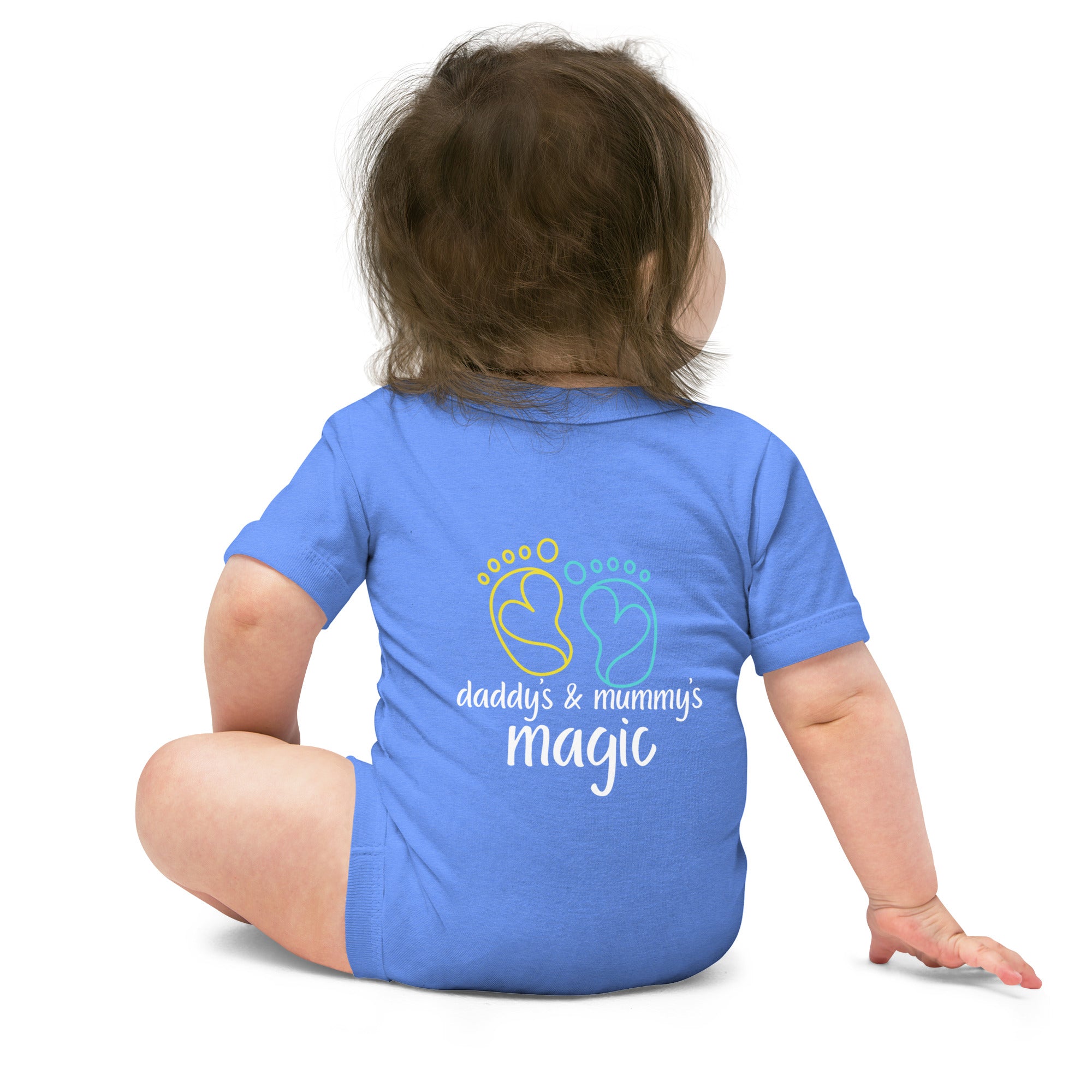 Daddy & Mummy's Magic - Baby short sleeve one piece (back print)