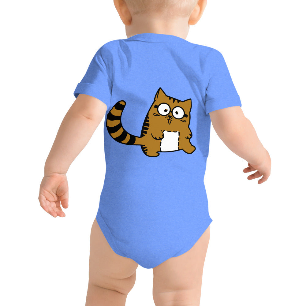 Meow V5 - Baby short sleeve one piece (back print)