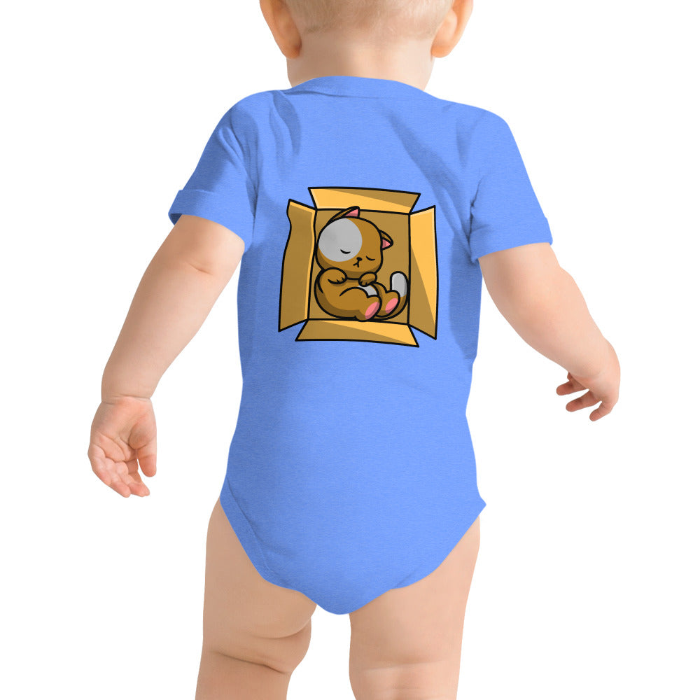 Meow V6 - Baby short sleeve one piece (back print)