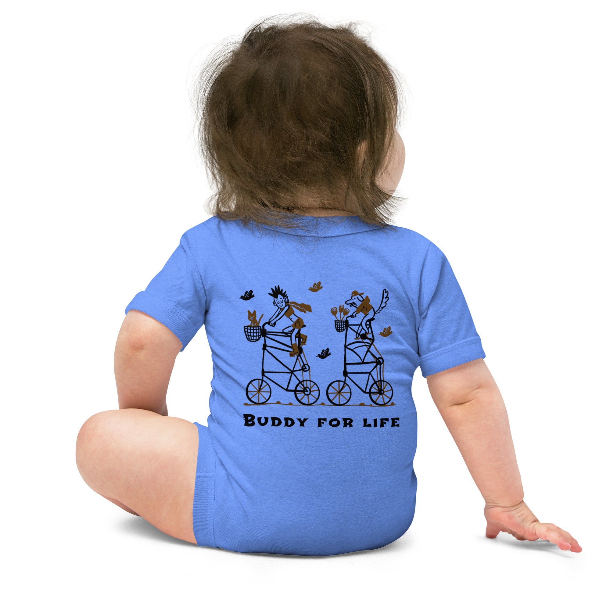 Buddy for life - Baby short sleeve one piece (back print)