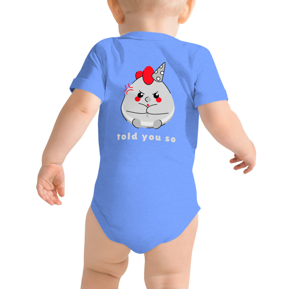 Told you so V - Baby short sleeve one piece (back print)