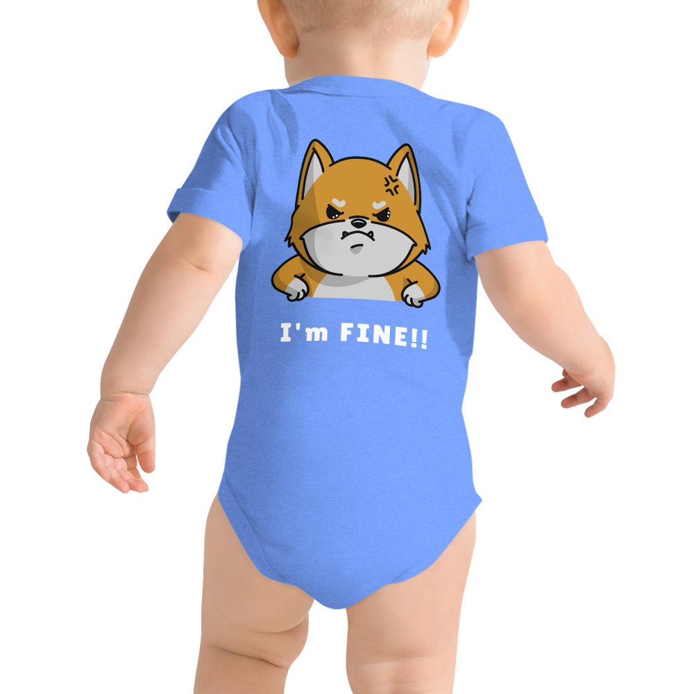 I'm fine - Baby short sleeve one piece (back print)