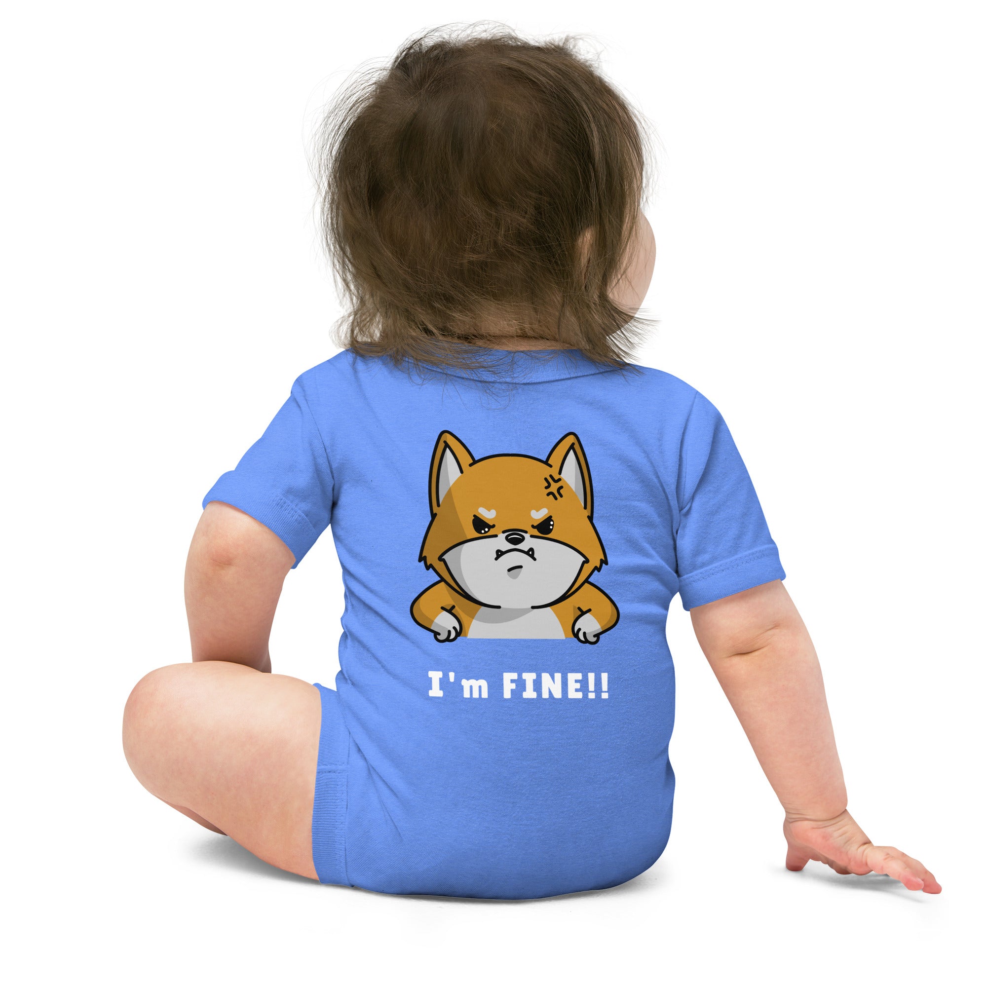 I'm fine - Baby short sleeve one piece (back print)