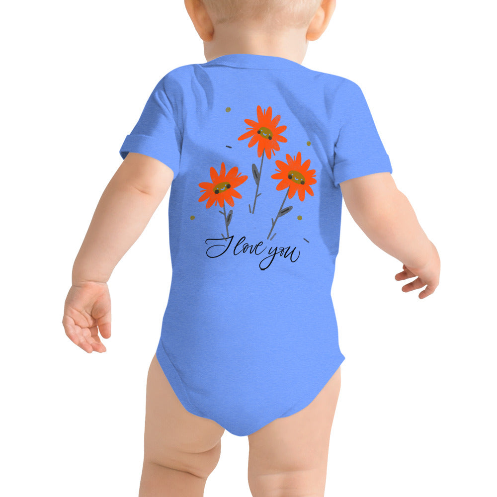 I love you - Baby short sleeve one piece (back print)