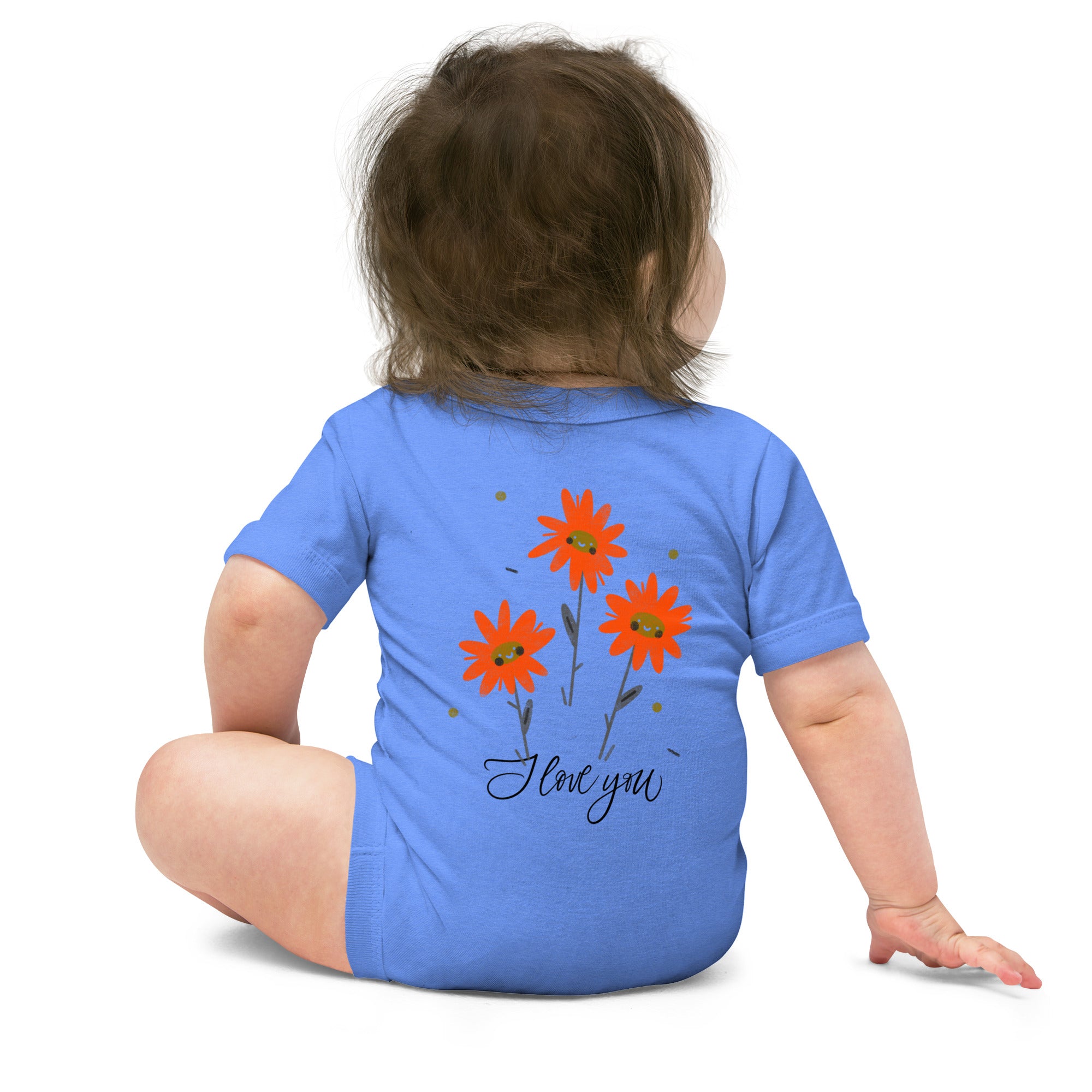 I love you - Baby short sleeve one piece (back print)