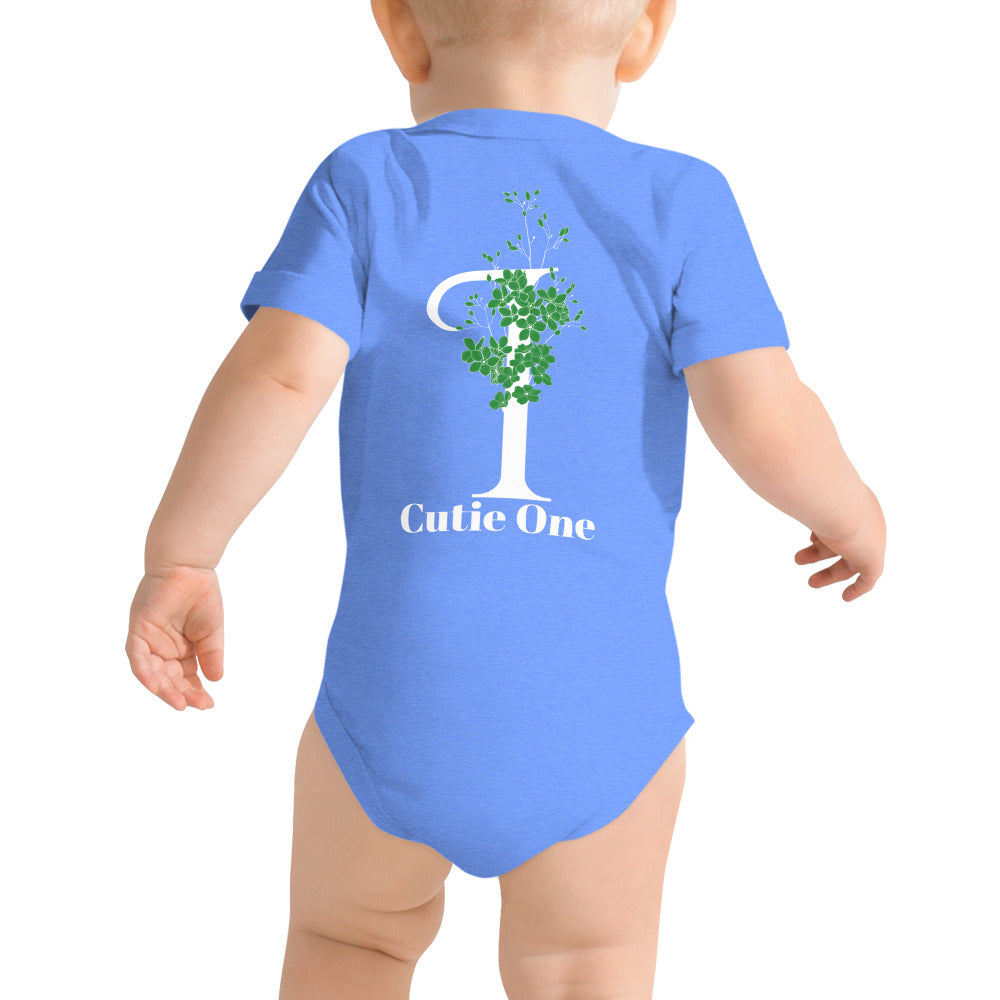 Cutie One - Baby short sleeve one piece (back print)