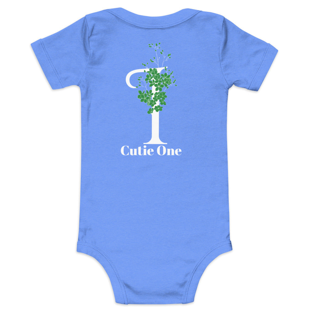 Cutie One - Baby short sleeve one piece (back print)