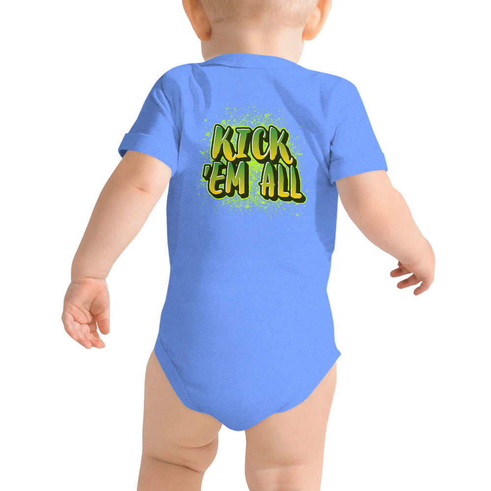 Kick'em all - Baby short sleeve one piece (back print)