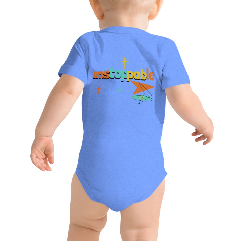 Unstoppable - Baby short sleeve one piece (back print)