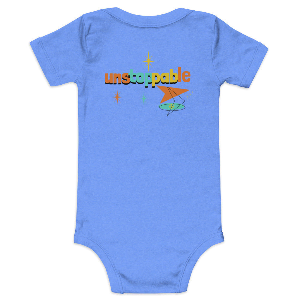 Unstoppable - Baby short sleeve one piece (back print)