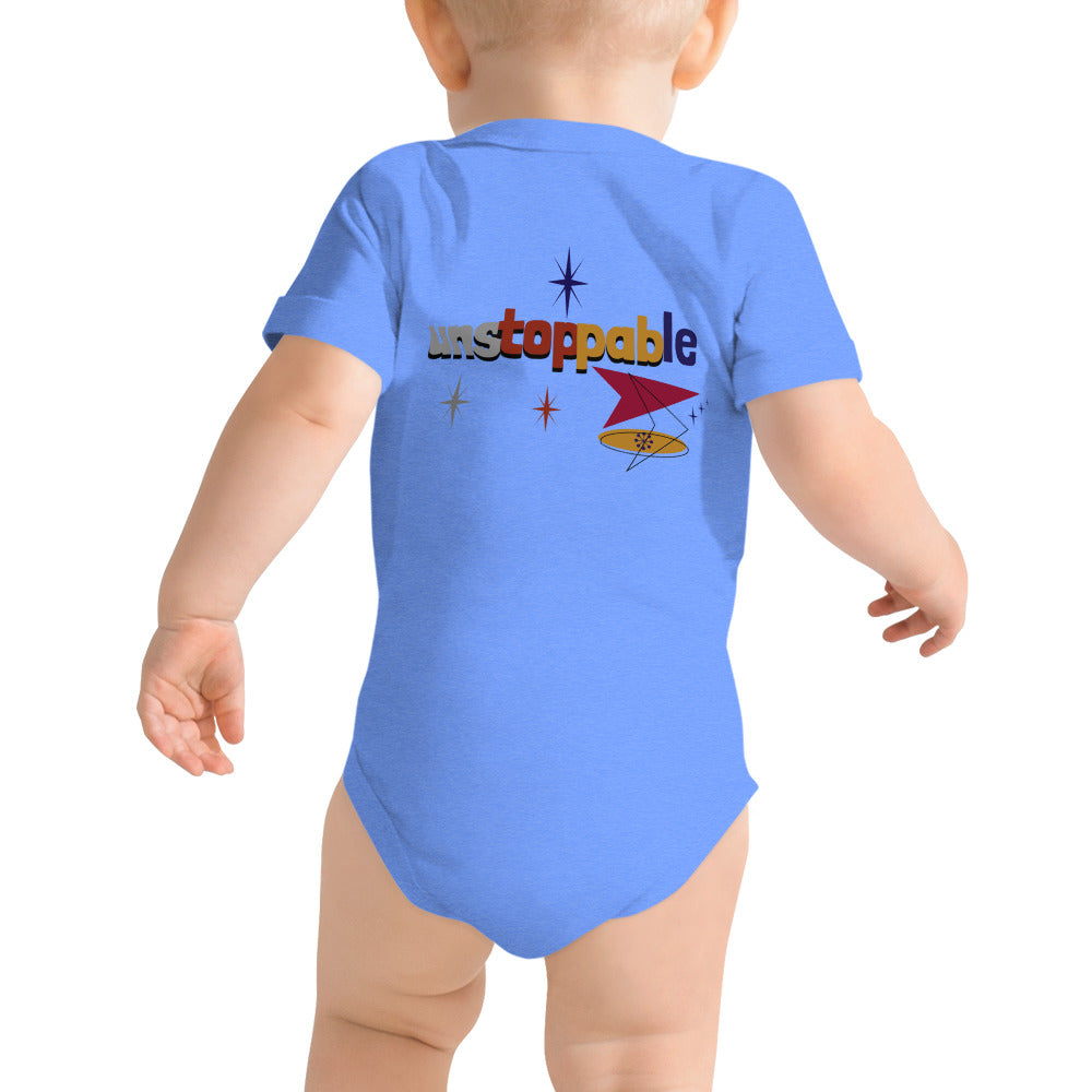 Unstoppable - Baby short sleeve one piece (back print)