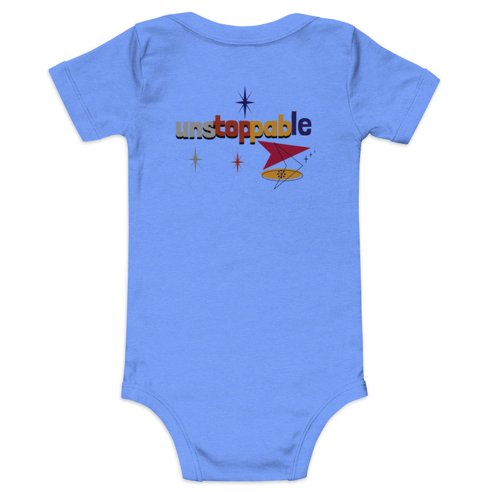 Unstoppable - Baby short sleeve one piece (back print)