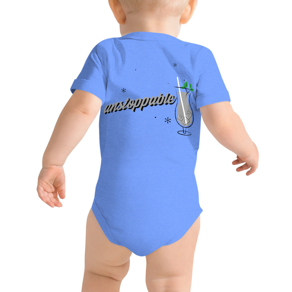 Unstoppable V - Baby short sleeve one piece (back print)