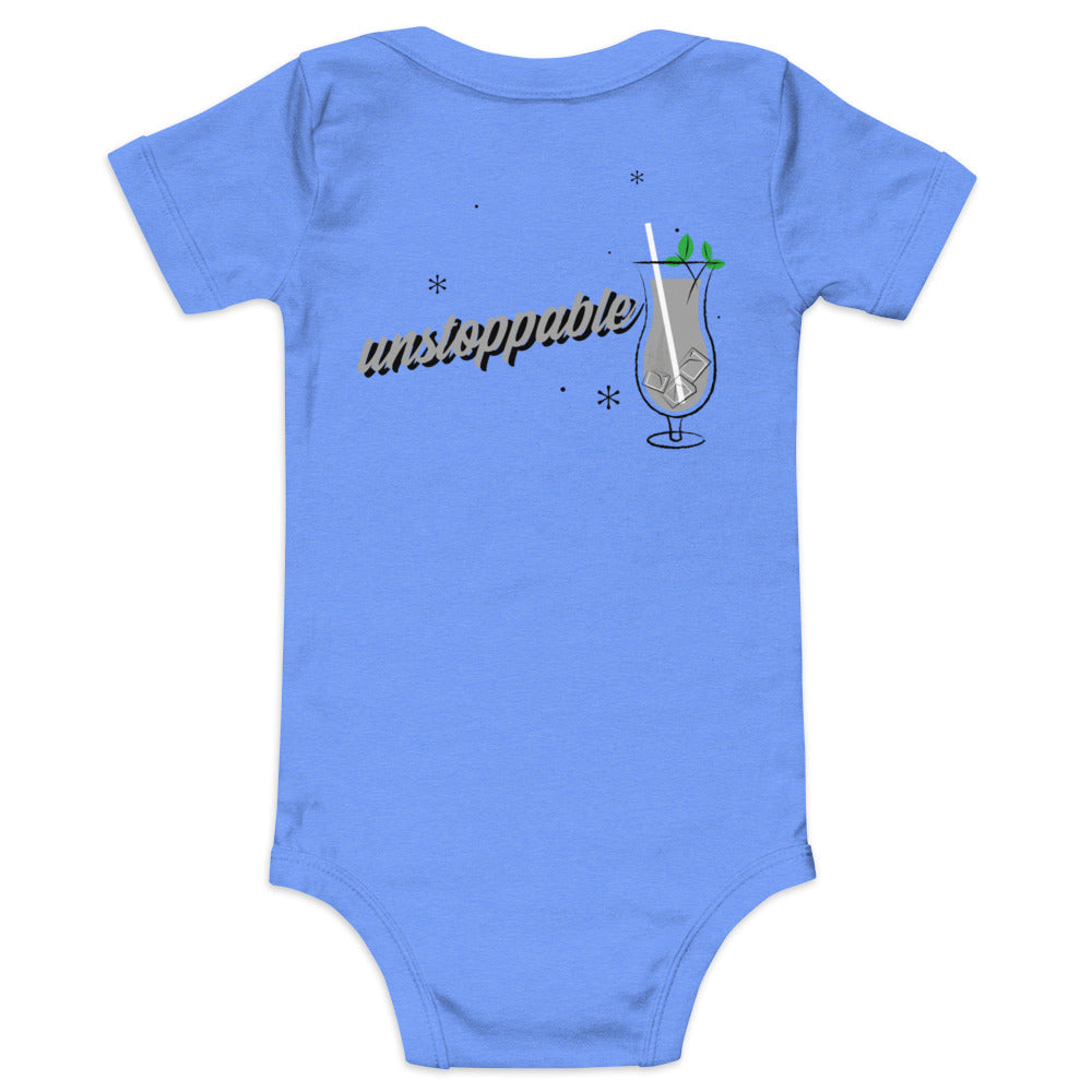 Unstoppable V - Baby short sleeve one piece (back print)