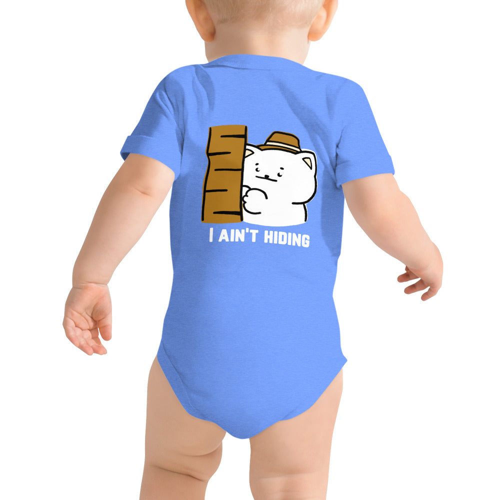 I ain't hiding - Baby short sleeve one piece (back print)