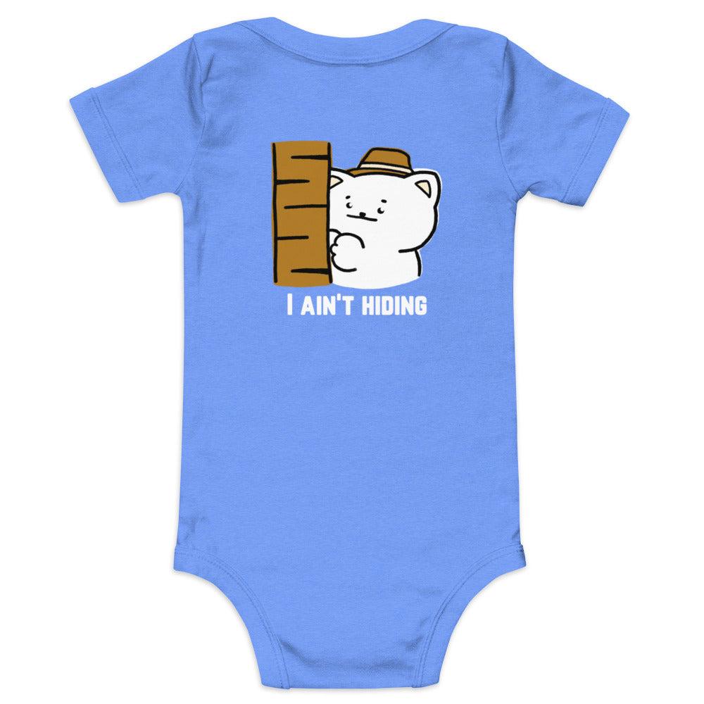 I ain't hiding - Baby short sleeve one piece (back print)