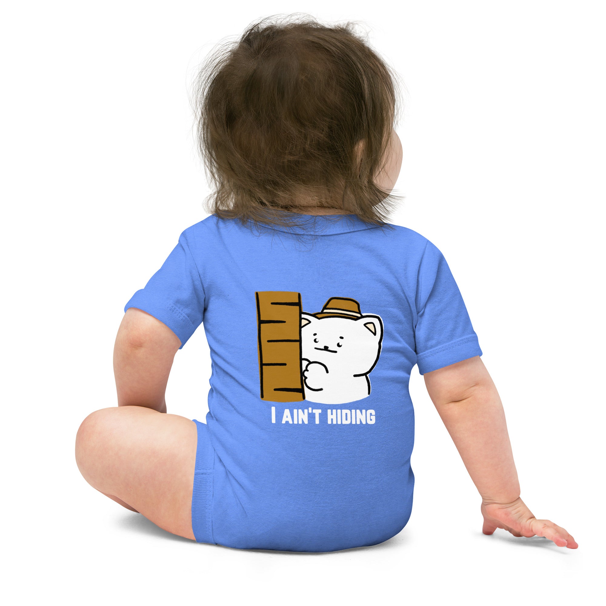 I ain't hiding - Baby short sleeve one piece (back print)