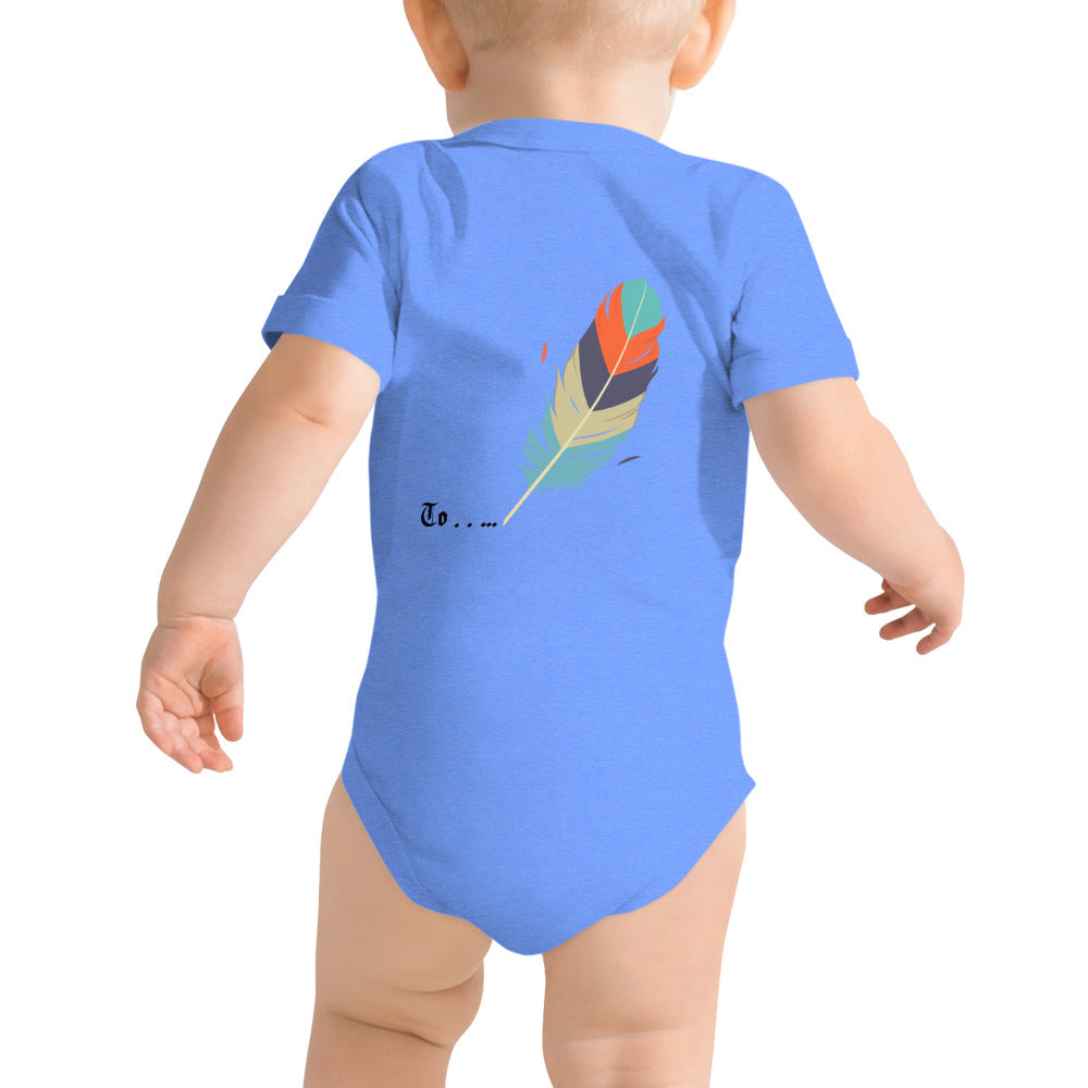 Feathers inspiration V2 - Baby short sleeve one piece (back print)