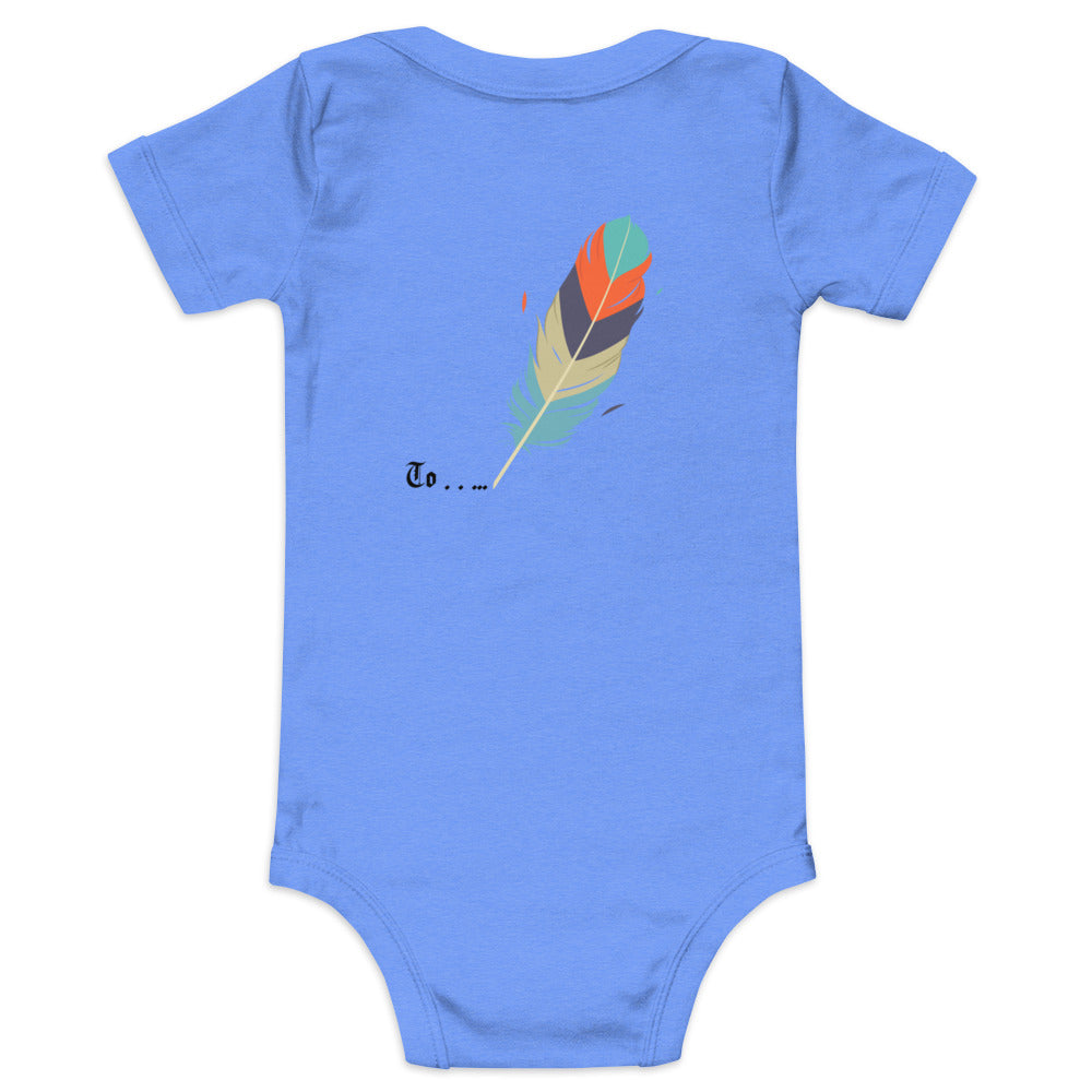 Feathers inspiration V2 - Baby short sleeve one piece (back print)