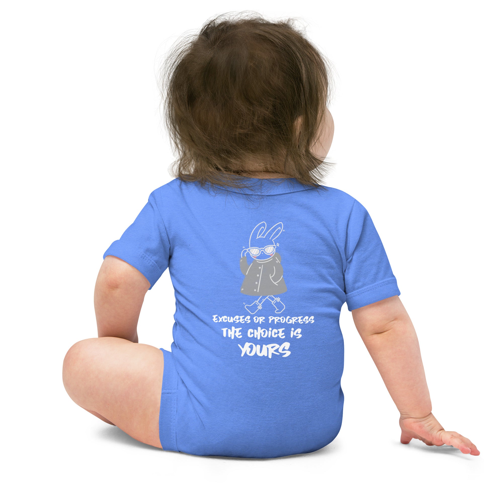 Excuses or Progress, the choice is yours  - Baby short sleeve one piece (back print)