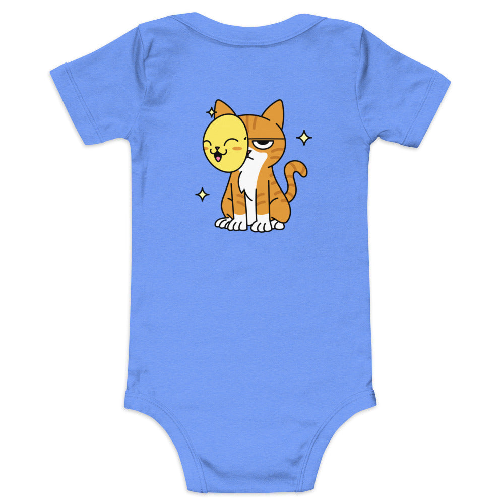 Meow at work - Baby short sleeve one piece (back print)