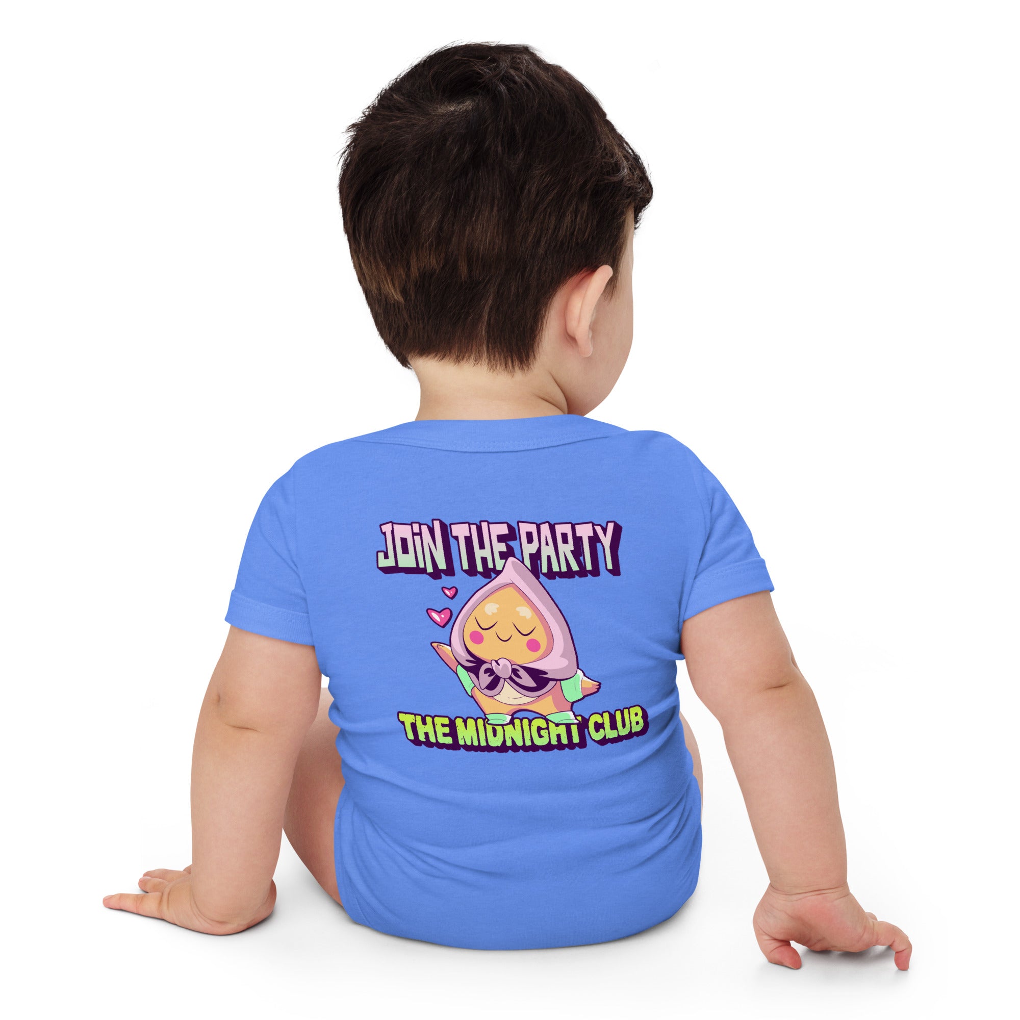 Join the party - The Midnight Club - Baby short sleeve one piece (back print)