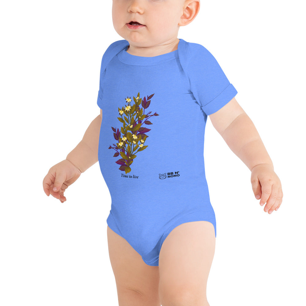 botanical illustration - Baby short sleeve one piece